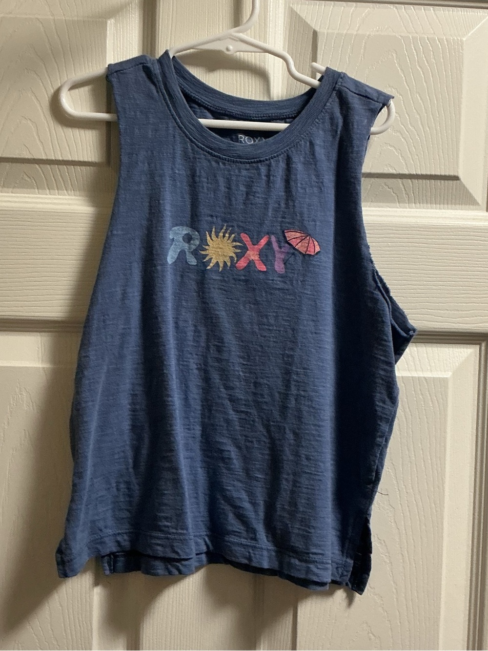 Roxy Navy Graphic Girls' Tank with Sun & Umbrella